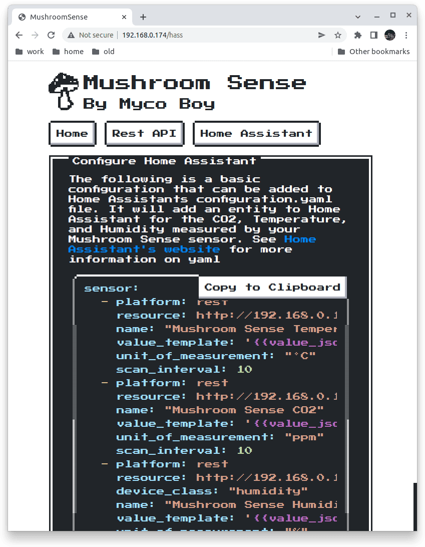 Mushroom sense connecting to my wifi network