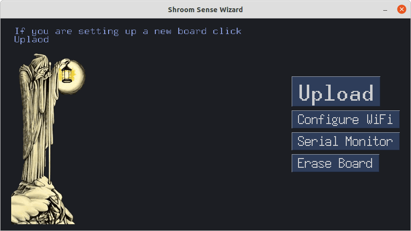 A screenshot of the home page of the wizard