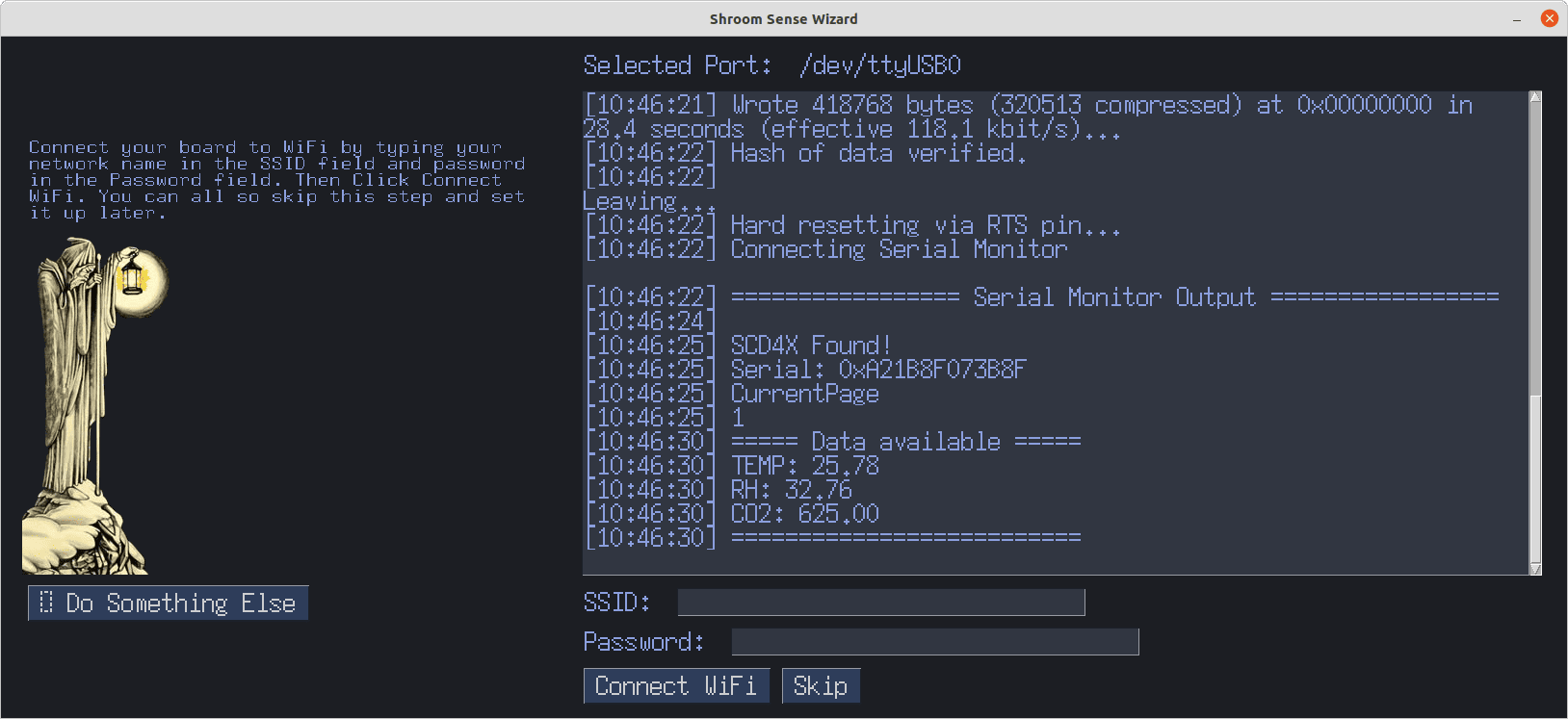 A screenshot of the home page of the wizard